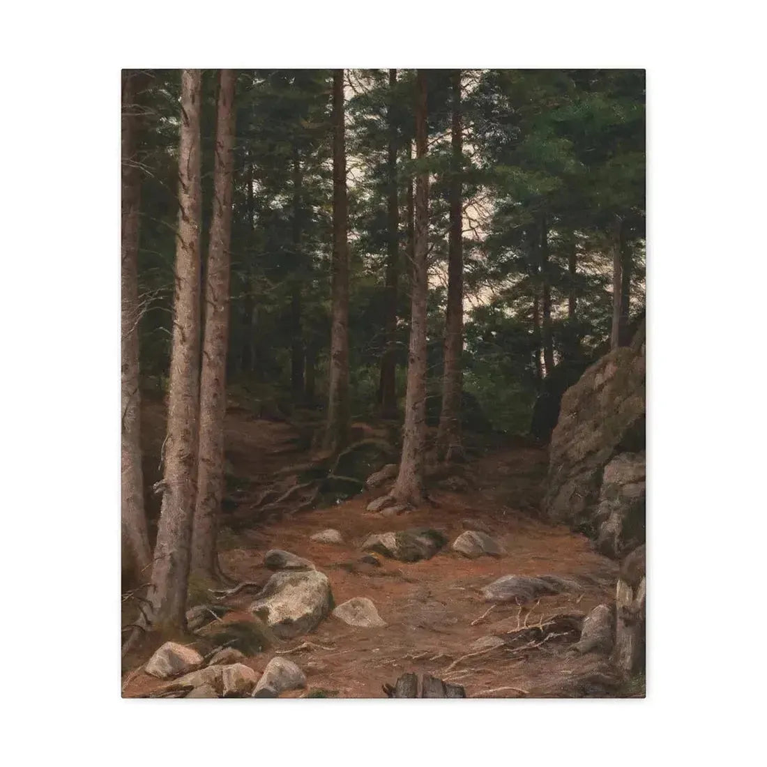 Berndt Lindholm (1841-1914) Sunset in the Forest - Canvas Wall Art 20″ x 24″ 1.25" - The Sticker Space