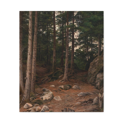 Berndt Lindholm (1841-1914) Sunset in the Forest - Canvas Wall Art-20″ x 24″-The Sticker Space