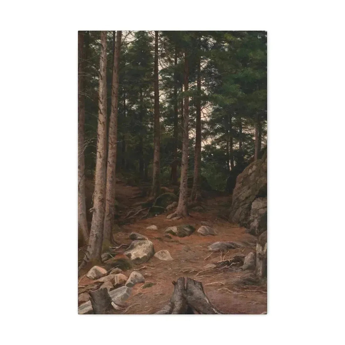 Berndt Lindholm (1841-1914) Sunset in the Forest - Canvas Wall Art 20″ x 30″ 1.25" - The Sticker Space