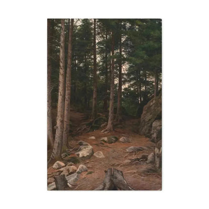 Berndt Lindholm (1841-1914) Sunset in the Forest - Canvas Wall Art 20″ x 30″ 1.25" - The Sticker Space