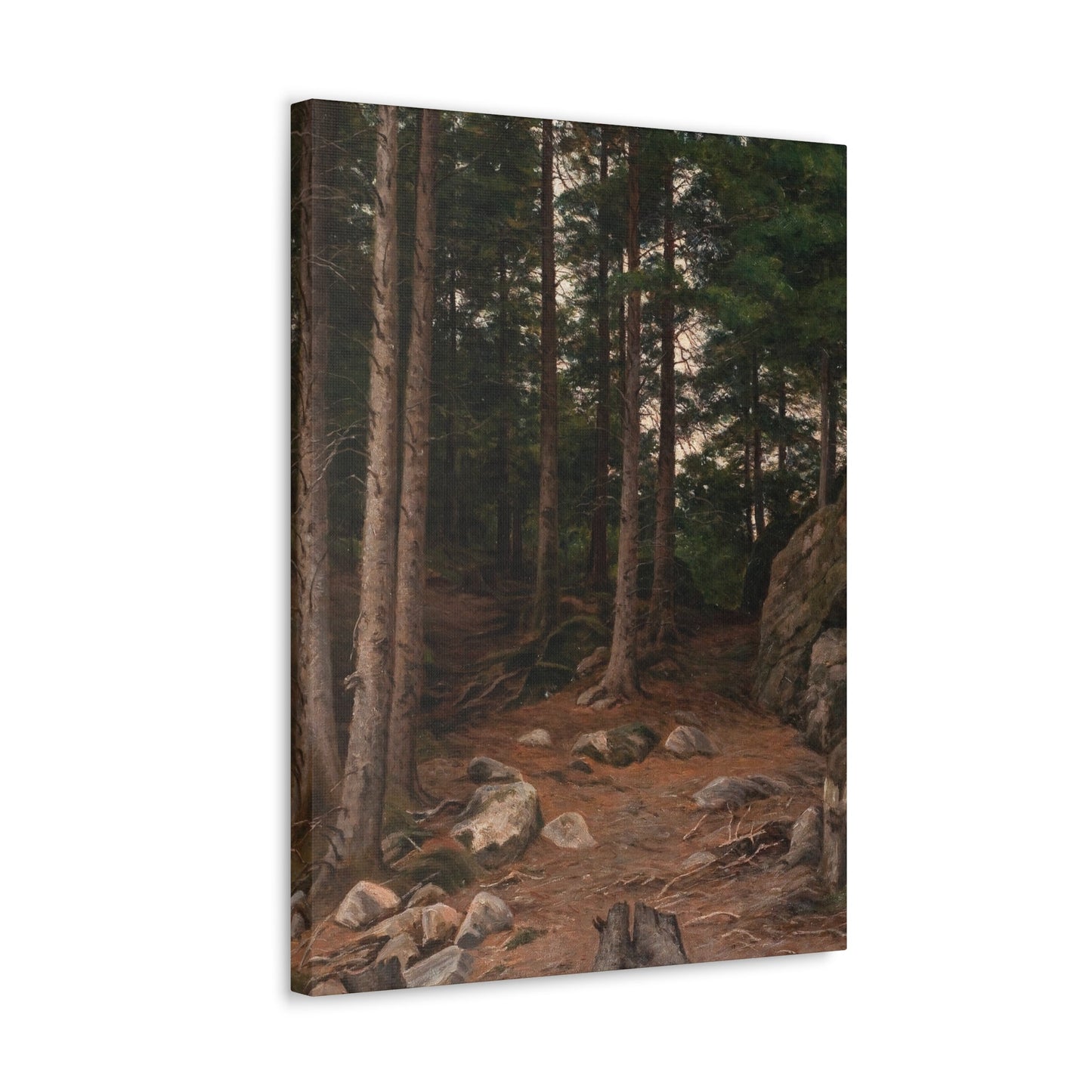 Berndt Lindholm (1841-1914) Sunset in the Forest - Canvas Wall Art-The Sticker Space