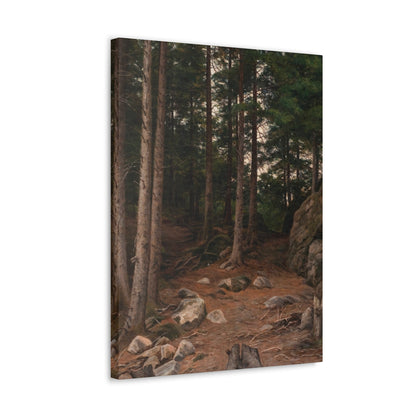 Berndt Lindholm (1841-1914) Sunset in the Forest - Canvas Wall Art-The Sticker Space