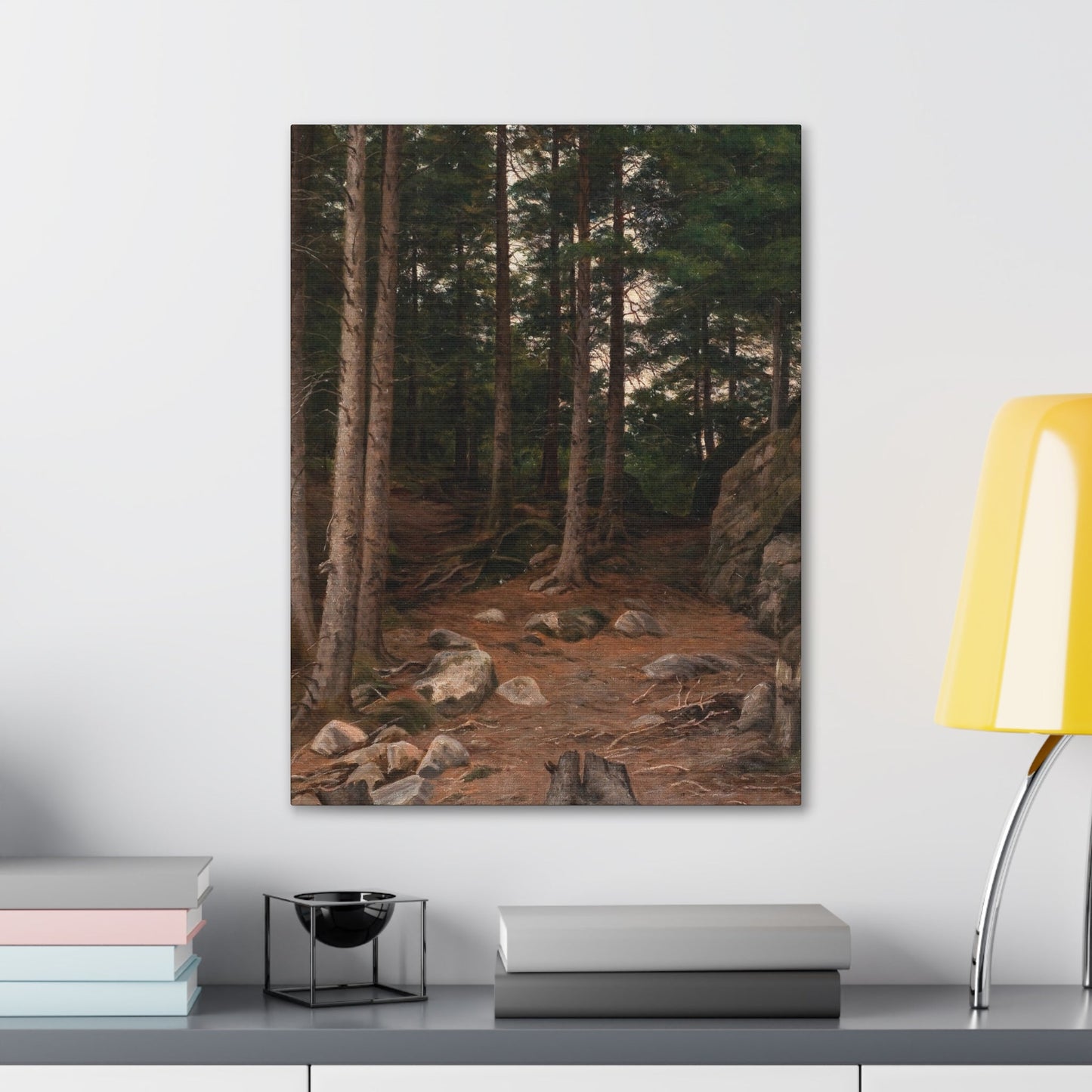 Berndt Lindholm (1841-1914) Sunset in the Forest - Canvas Wall Art-The Sticker Space