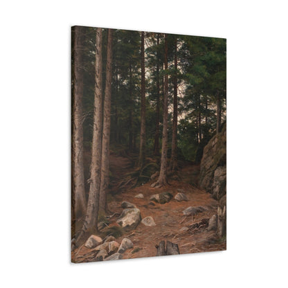 Berndt Lindholm (1841-1914) Sunset in the Forest - Canvas Wall Art-The Sticker Space