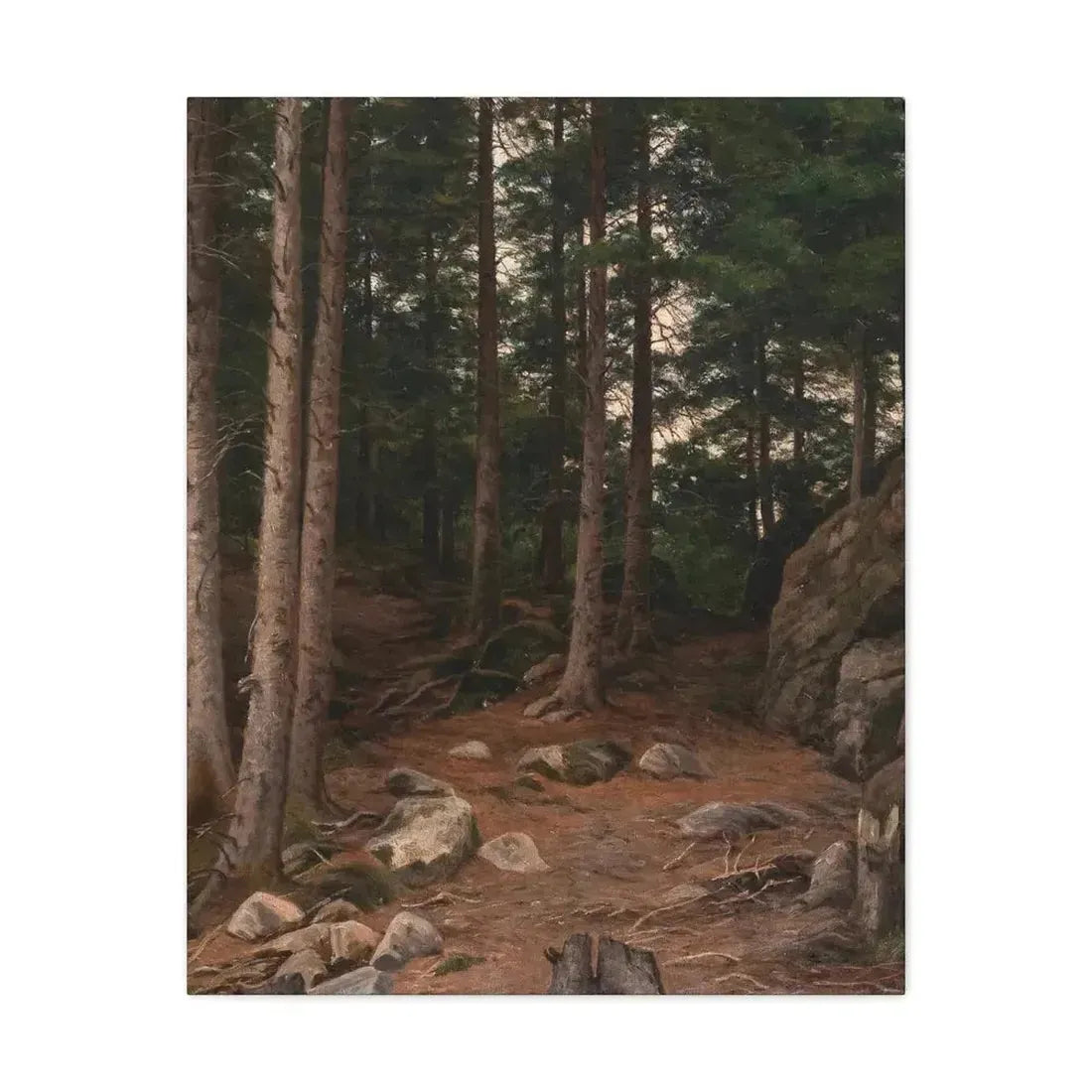 Berndt Lindholm (1841-1914) Sunset in the Forest - Canvas Wall Art 24″ x 30″ 1.25" - The Sticker Space