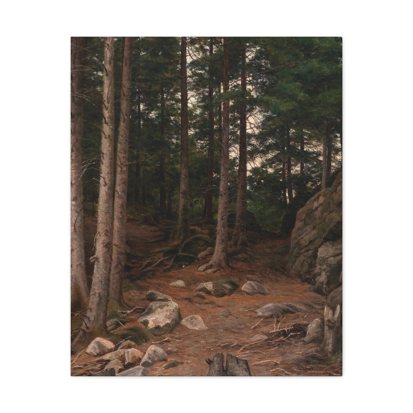 Berndt Lindholm (1841-1914) Sunset in the Forest - Canvas Wall Art-24″ x 30″-The Sticker Space