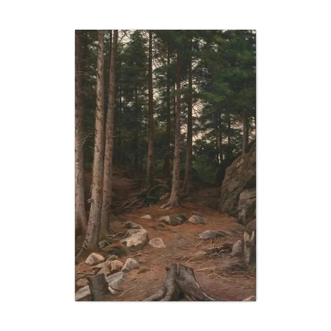 Berndt Lindholm (1841-1914) Sunset in the Forest - Canvas Wall Art 24″ x 36″ 1.25" - The Sticker Space