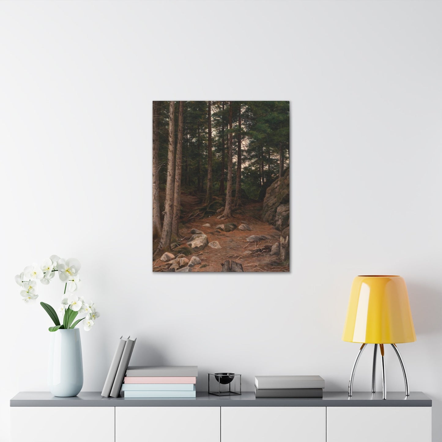 Berndt Lindholm (1841-1914) Sunset in the Forest - Canvas Wall Art-The Sticker Space