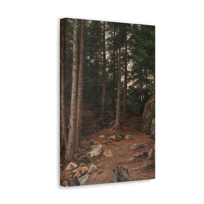 Berndt Lindholm (1841-1914) Sunset in the Forest - Canvas Wall Art-The Sticker Space