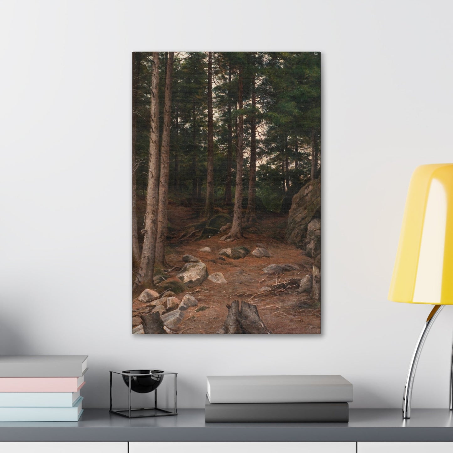 Berndt Lindholm (1841-1914) Sunset in the Forest - Canvas Wall Art-The Sticker Space