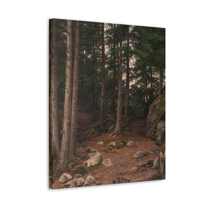 Berndt Lindholm (1841-1914) Sunset in the Forest - Canvas Wall Art-The Sticker Space