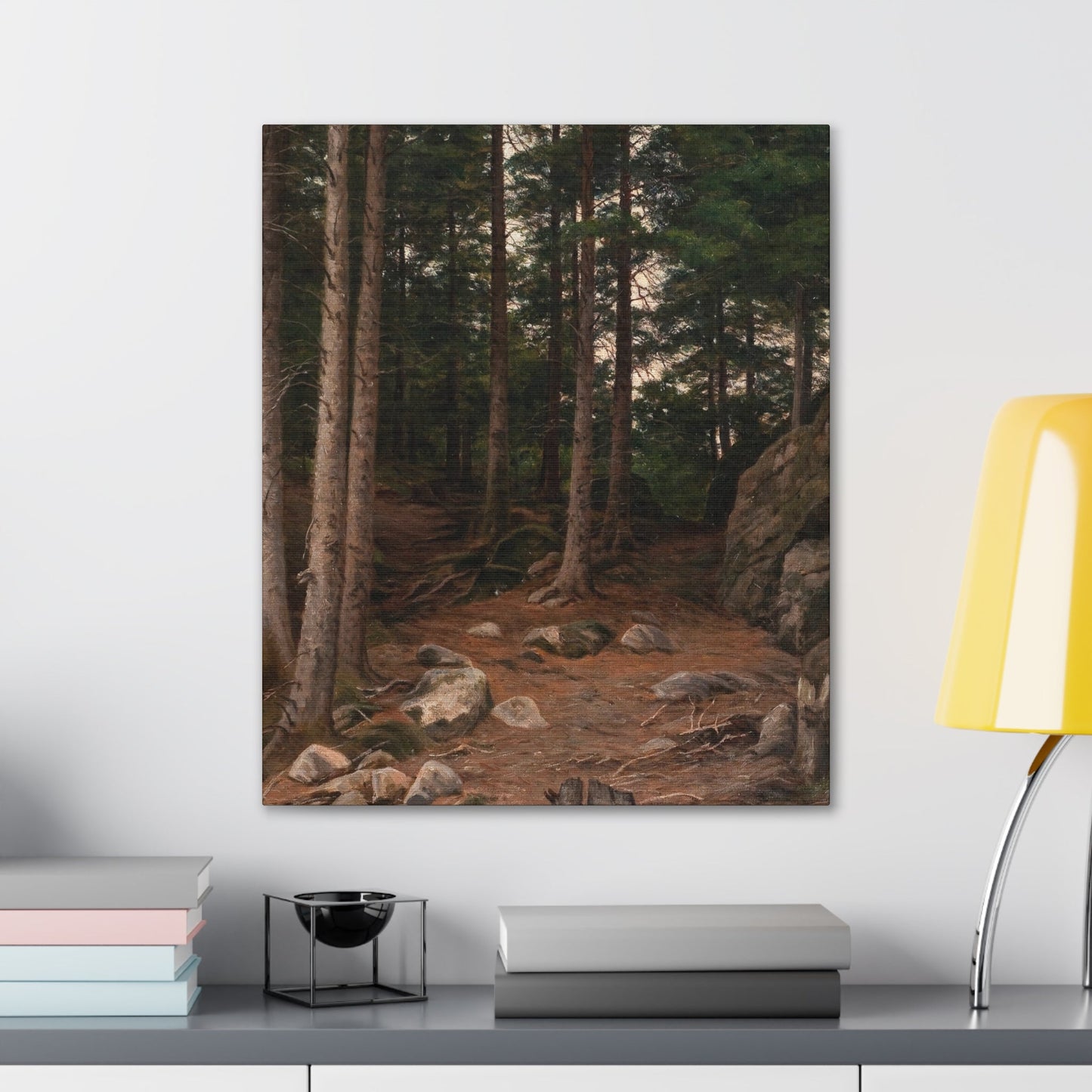 Berndt Lindholm (1841-1914) Sunset in the Forest - Canvas Wall Art-The Sticker Space