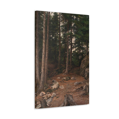 Berndt Lindholm (1841-1914) Sunset in the Forest - Canvas Wall Art-The Sticker Space