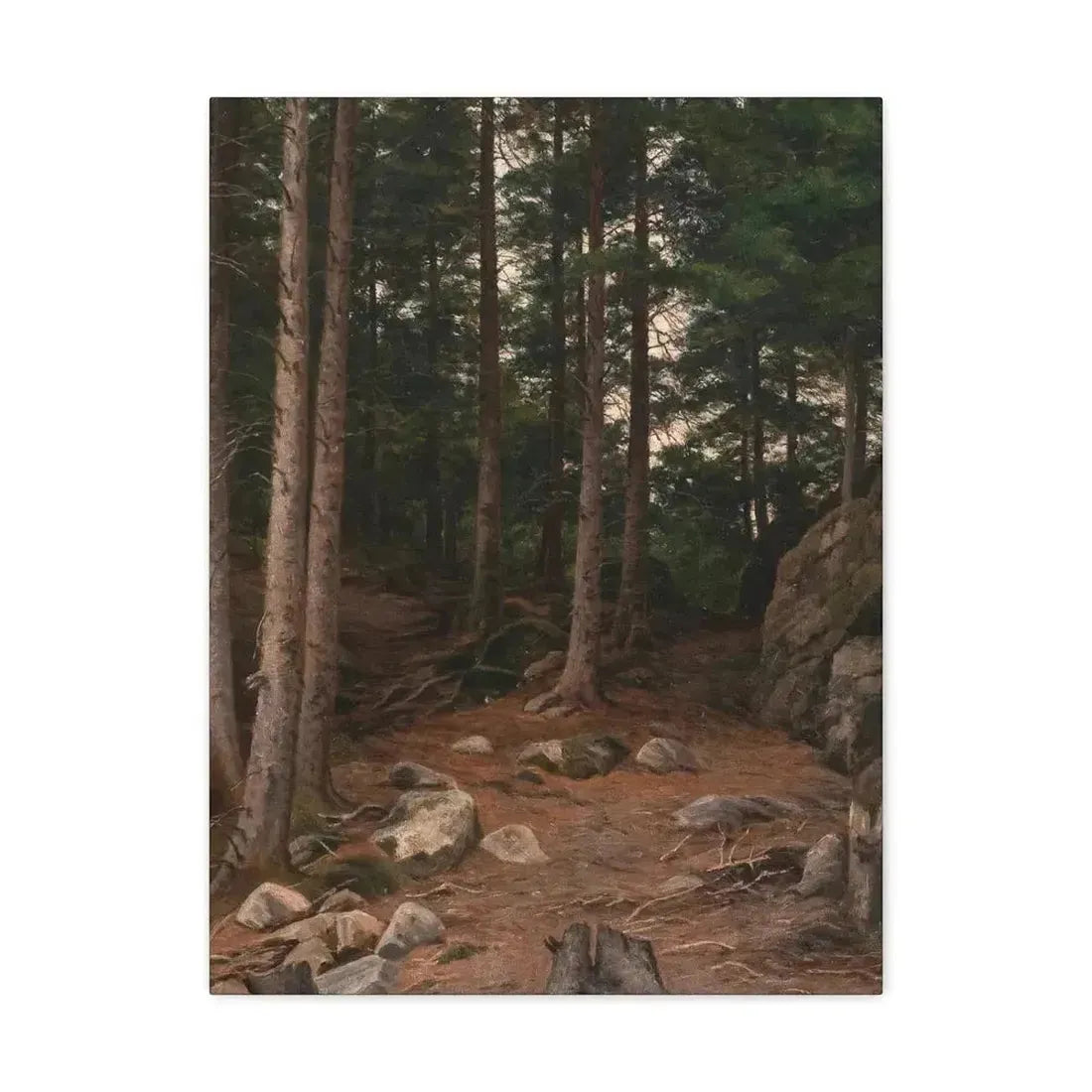 Berndt Lindholm (1841-1914) Sunset in the Forest - Canvas Wall Art - The Sticker Space