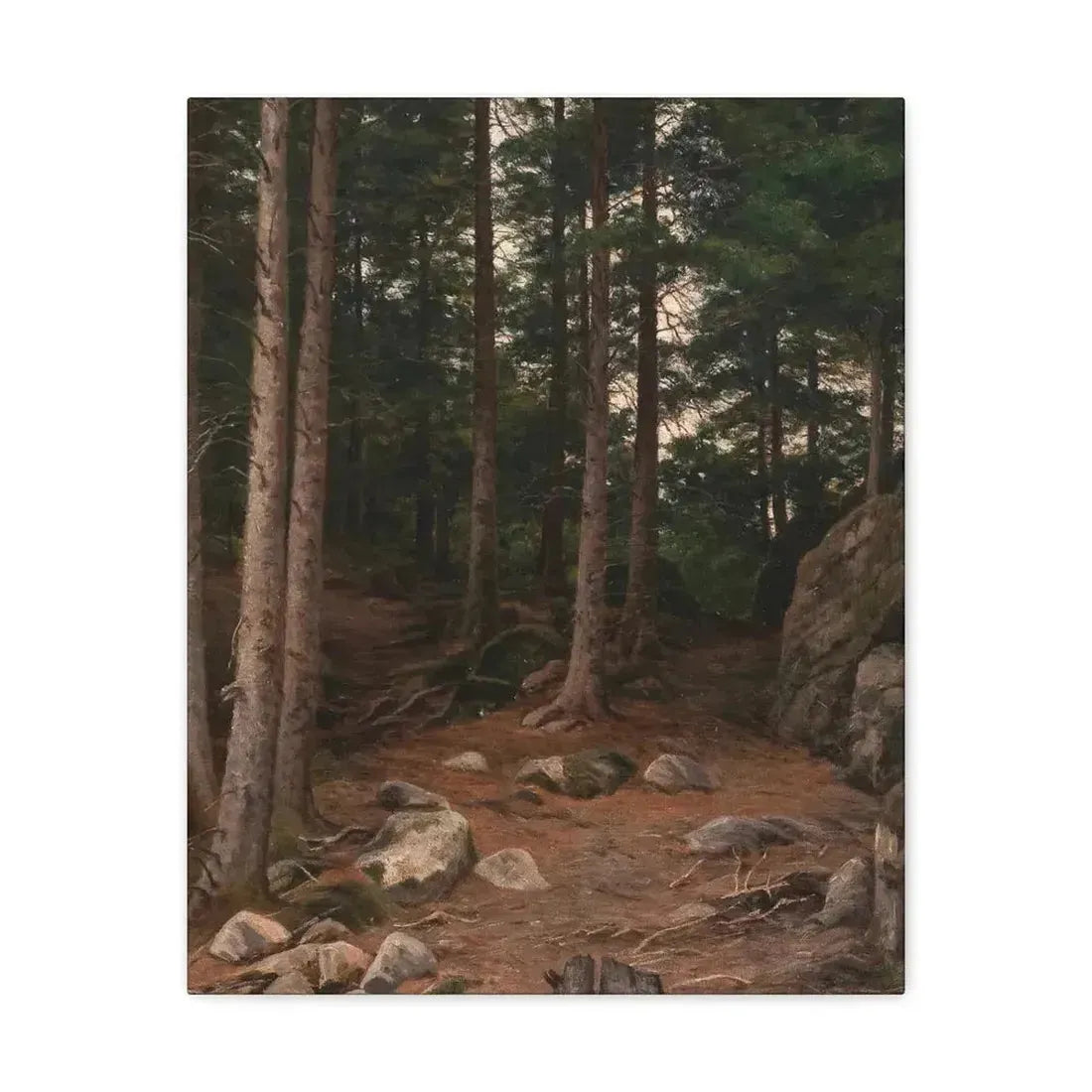 Berndt Lindholm (1841-1914) Sunset in the Forest - Canvas Wall Art - The Sticker Space