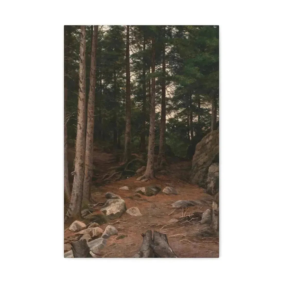 Berndt Lindholm (1841-1914) Sunset in the Forest - Canvas Wall Art - The Sticker Space