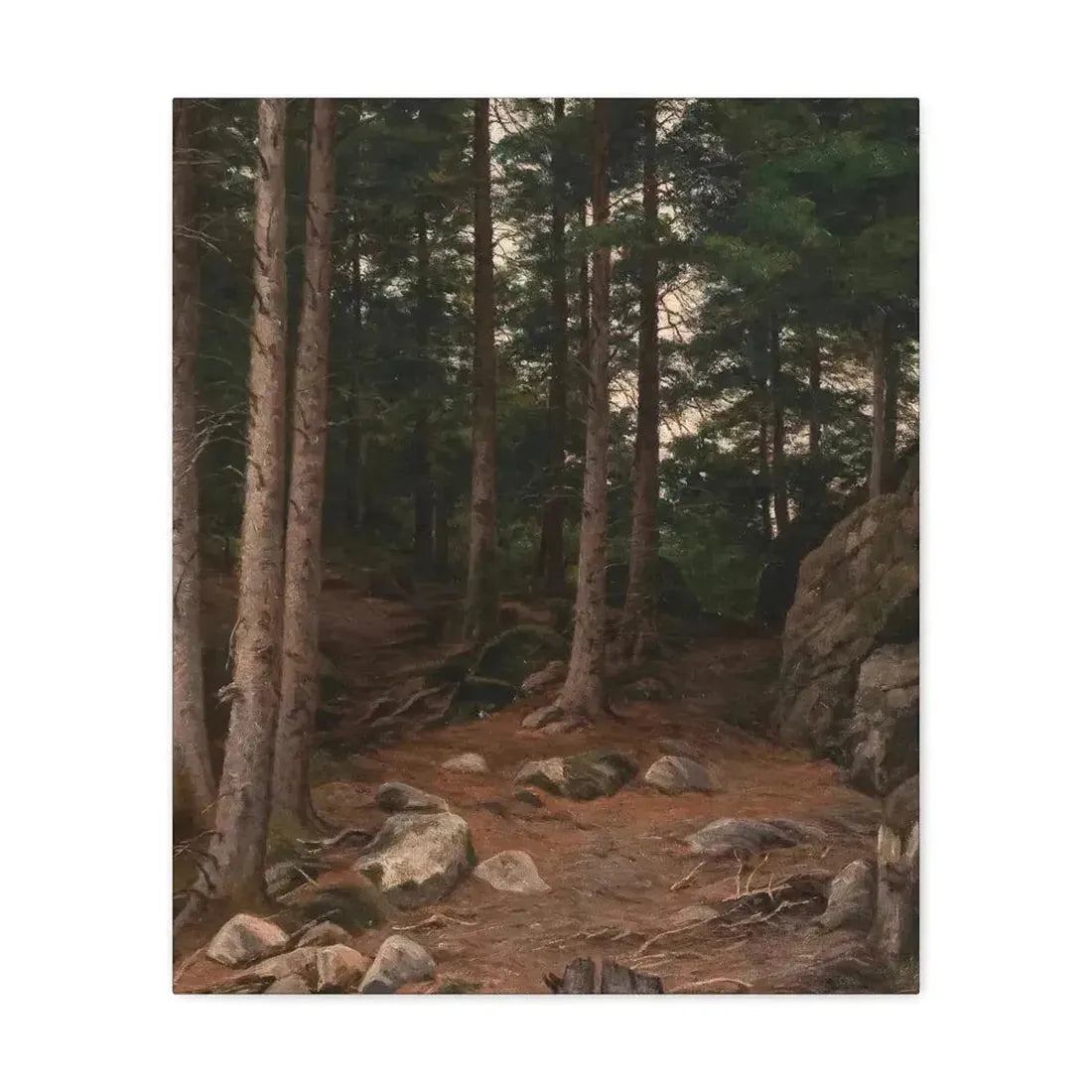 Berndt Lindholm (1841-1914) Sunset in the Forest - Canvas Wall Art - The Sticker Space
