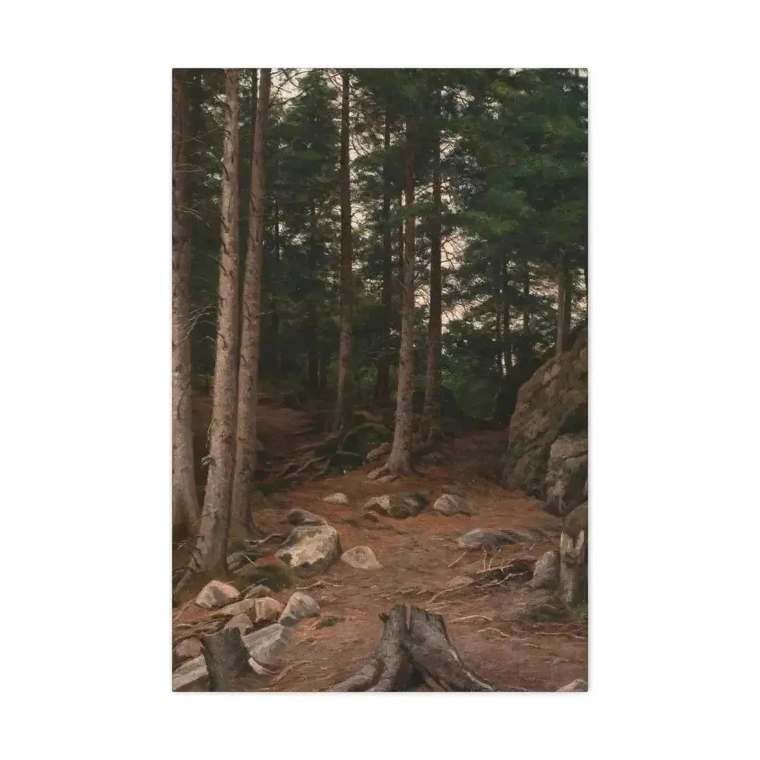 Berndt Lindholm (1841-1914) Sunset in the Forest - Canvas Wall Art - The Sticker Space