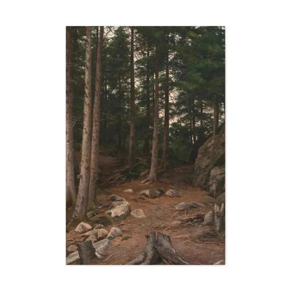 Berndt Lindholm (1841-1914) Sunset in the Forest - Canvas Wall Art - The Sticker Space