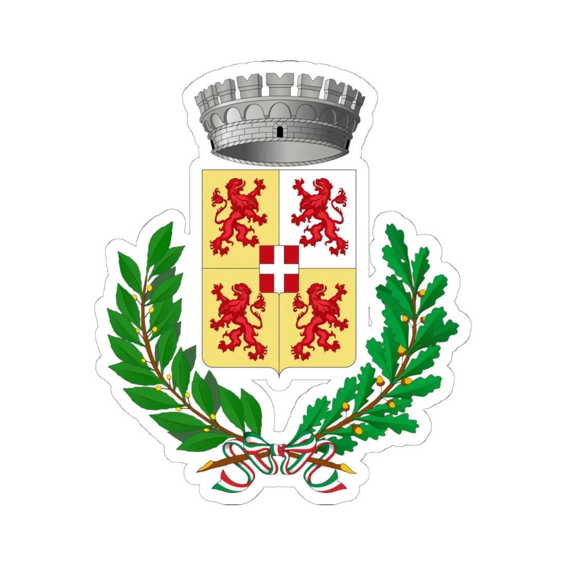 Bernezzo-Stemma (Italy) (Coat of Arms) STICKER Vinyl Kiss-Cut Decal 6 Inch White - The Sticker Space