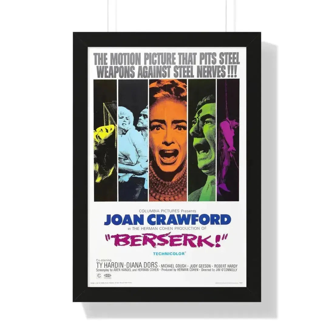 BERSERK 1967 - Framed Movie Poster 16″ x 24″ Black - The Sticker Space