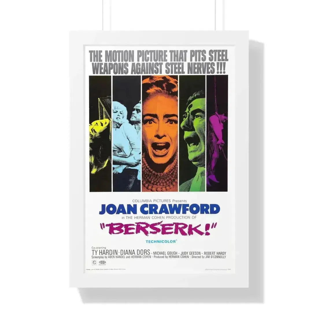 BERSERK 1967 - Framed Movie Poster 16″ x 24″ White - The Sticker Space
