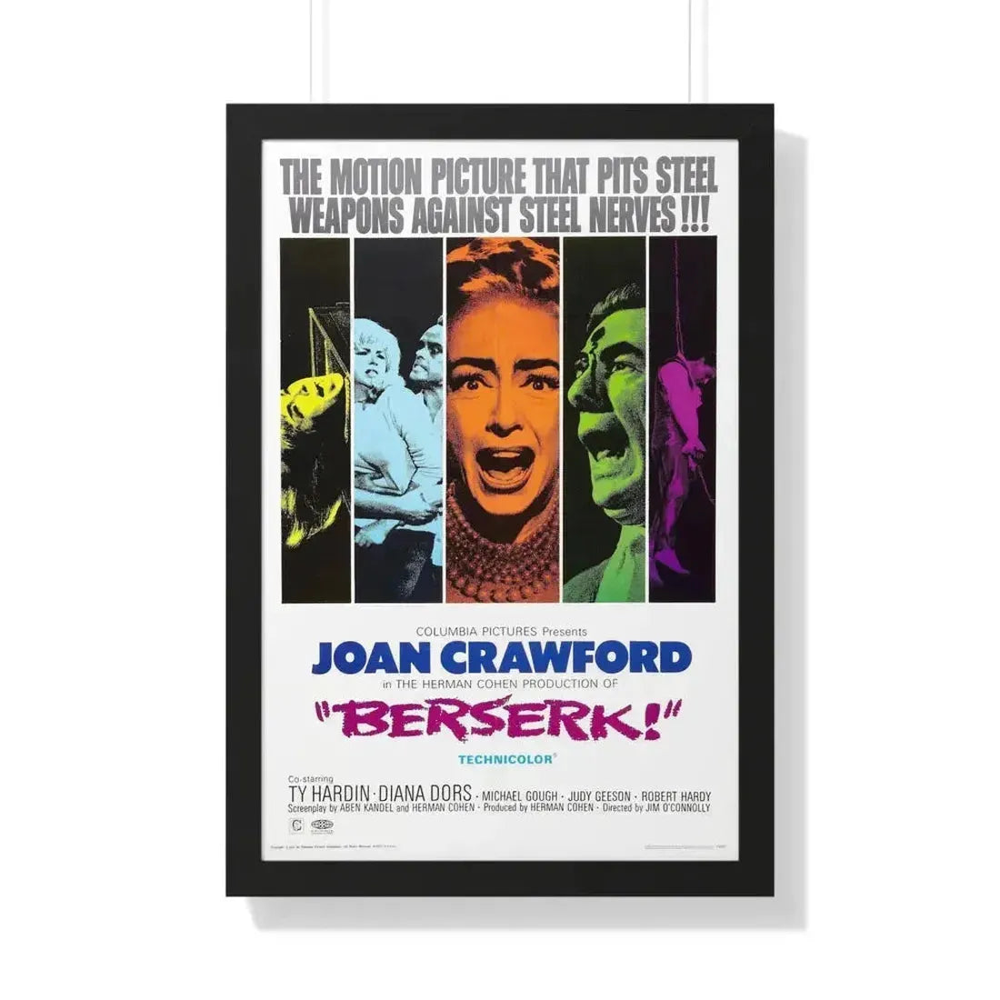 BERSERK 1967 - Framed Movie Poster 20" x 30" Black - The Sticker Space