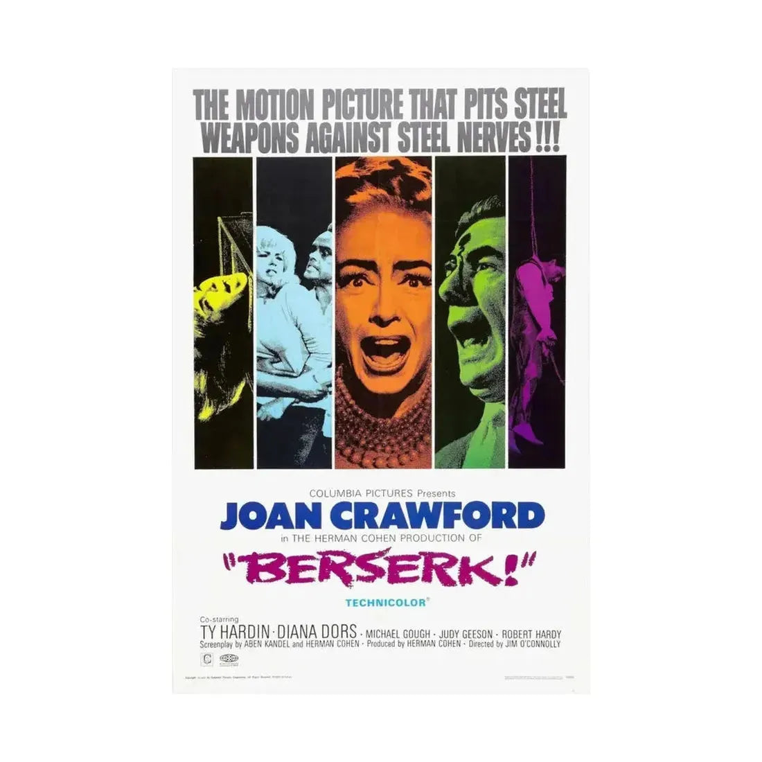 BERSERK 1967 - Paper Movie Poster - The Sticker Space