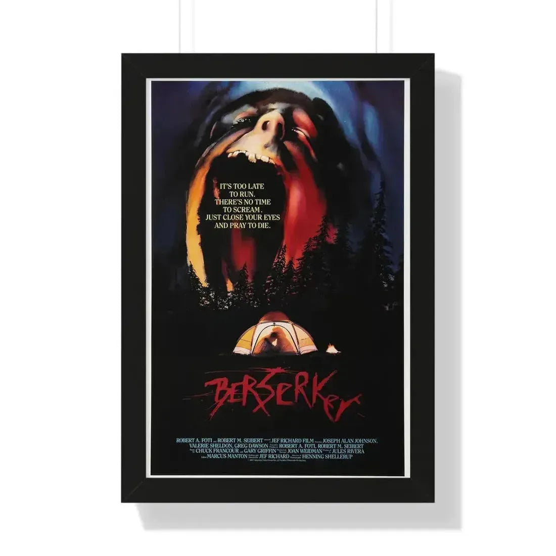 BERSERKER 1987 - Framed Movie Poster 16″ x 24″ Black - The Sticker Space