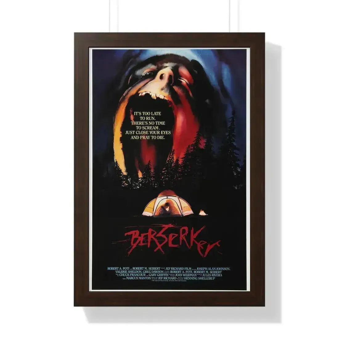 BERSERKER 1987 - Framed Movie Poster 16″ x 24″ Walnut - The Sticker Space