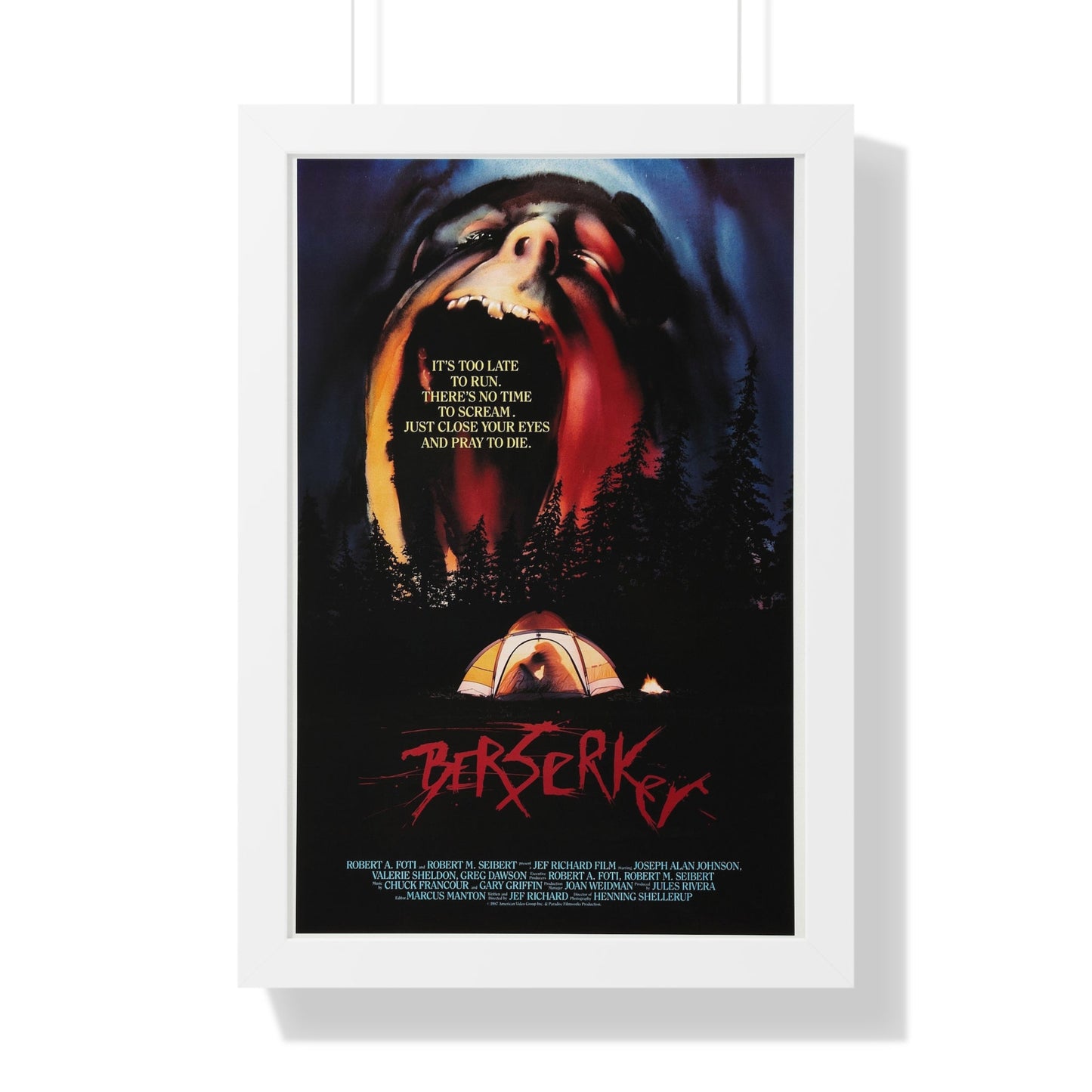 BERSERKER 1987 - Framed Movie Poster-16″ x 24″-The Sticker Space