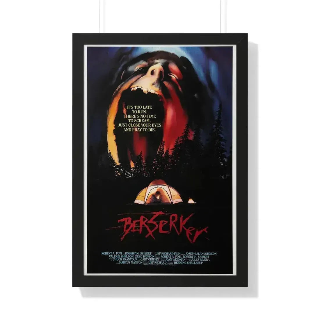 BERSERKER 1987 - Framed Movie Poster 20" x 30" Black - The Sticker Space