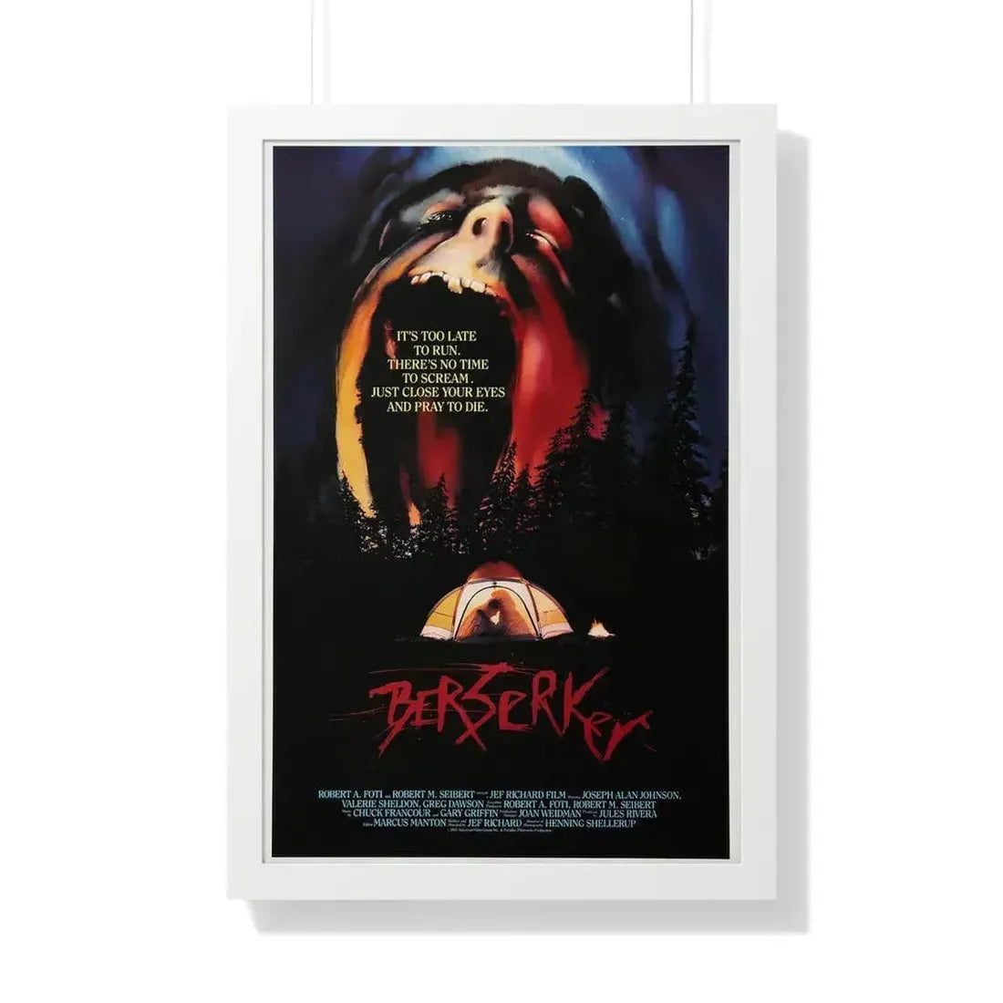 BERSERKER 1987 - Framed Movie Poster 20" x 30" White - The Sticker Space