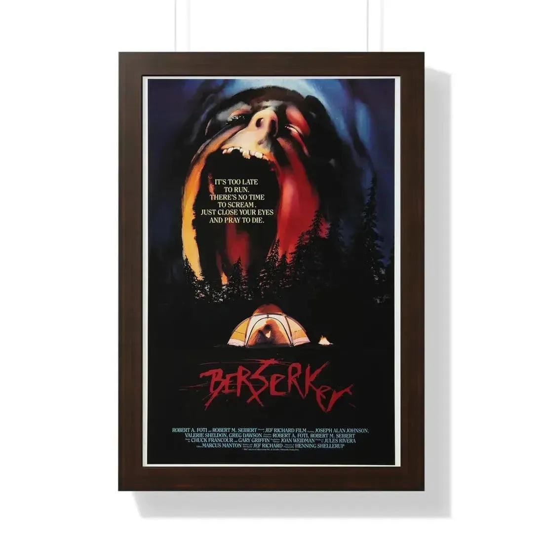 BERSERKER 1987 - Framed Movie Poster - The Sticker Space