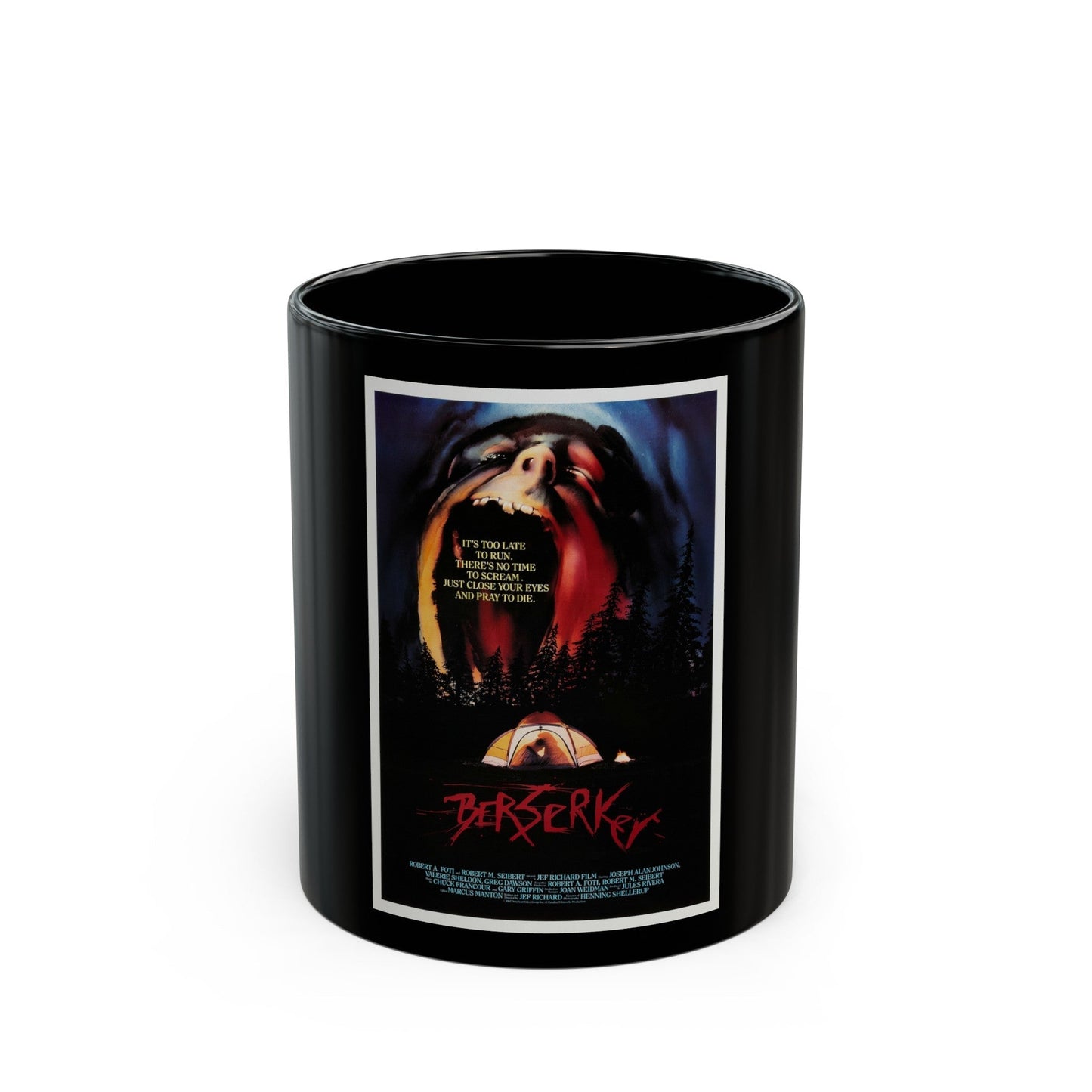 BERSERKER 1987 Movie Poster - Black Coffee Mug-11oz-The Sticker Space