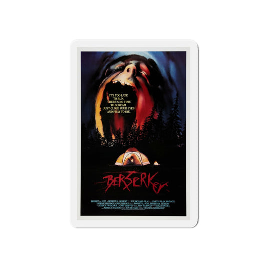 BERSERKER 1987 Movie Poster - Die-Cut Magnet-6 × 6"-The Sticker Space