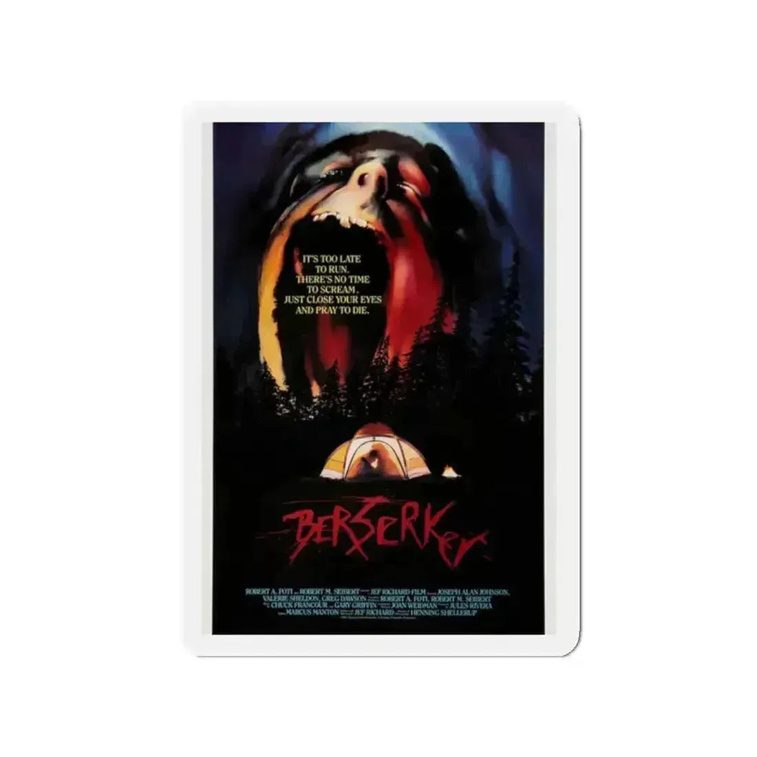 BERSERKER 1987 Movie Poster - Refrigerator Magnet - The Sticker Space