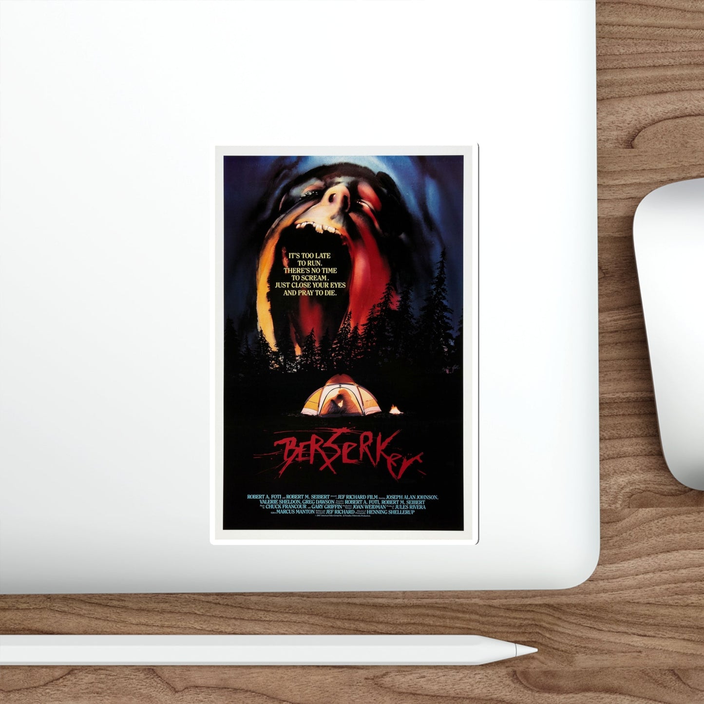 BERSERKER 1987 Movie Poster STICKER Vinyl Die-Cut Decal-The Sticker Space