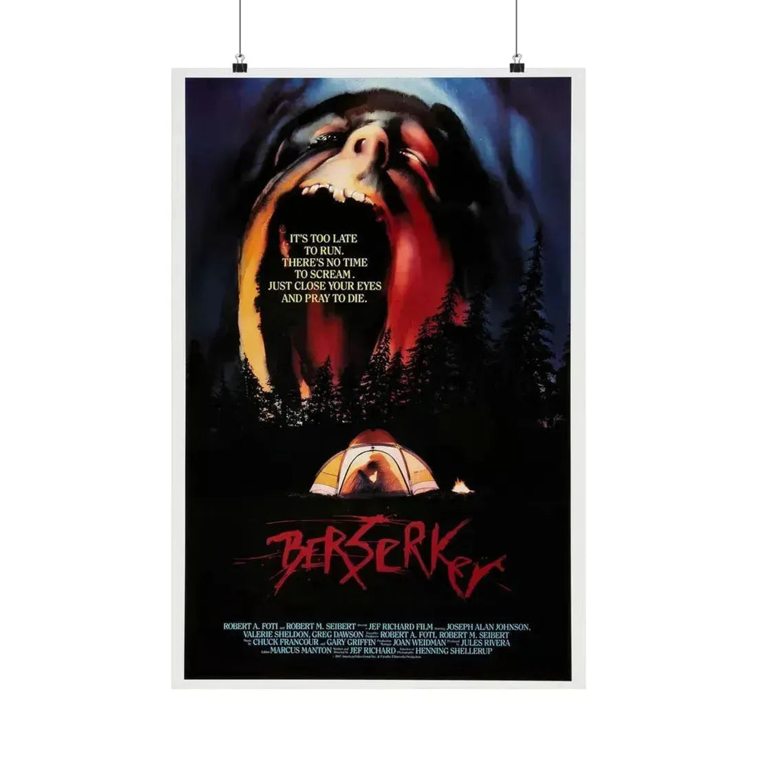 BERSERKER 1987 - Paper Movie Poster 20″ x 30″ Matte - The Sticker Space