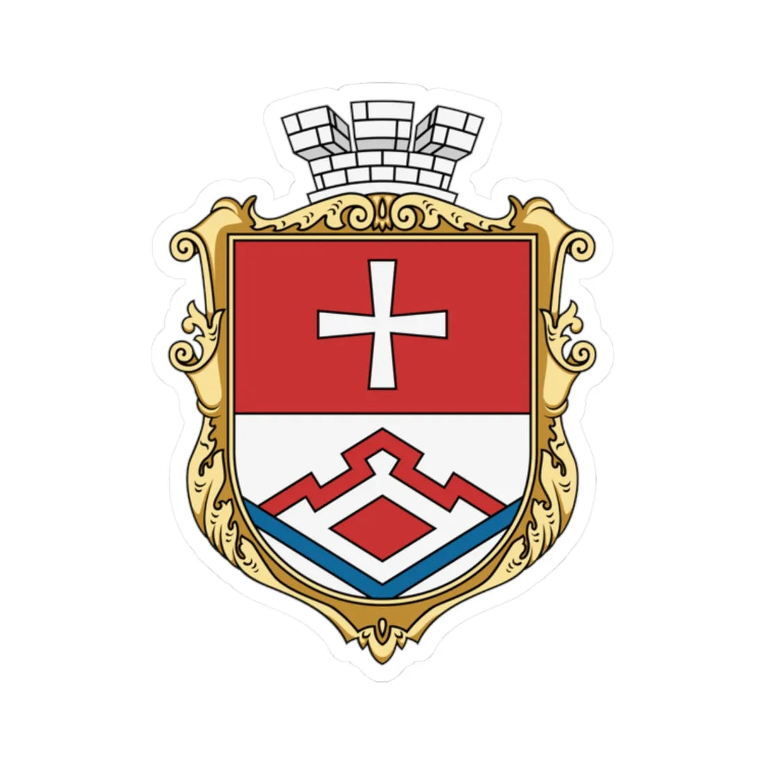 Bershad coat of arms UHT (Ukraine) (Coat of Arms) STICKER Vinyl Kiss-Cut Decal 2 Inch White - The Sticker Space