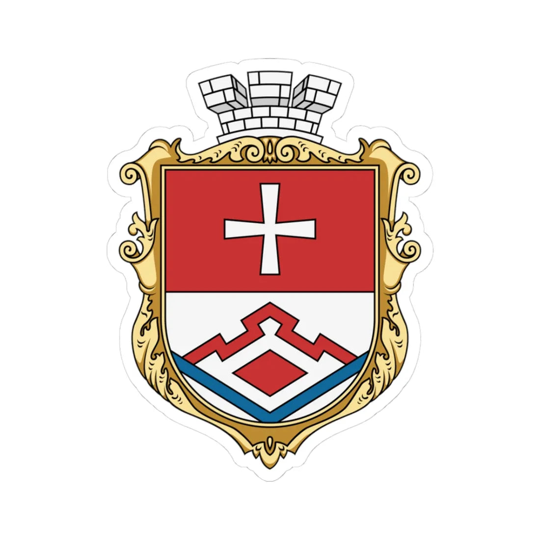 Bershad coat of arms UHT (Ukraine) (Coat of Arms) STICKER Vinyl Kiss-Cut Decal 3 Inch White - The Sticker Space