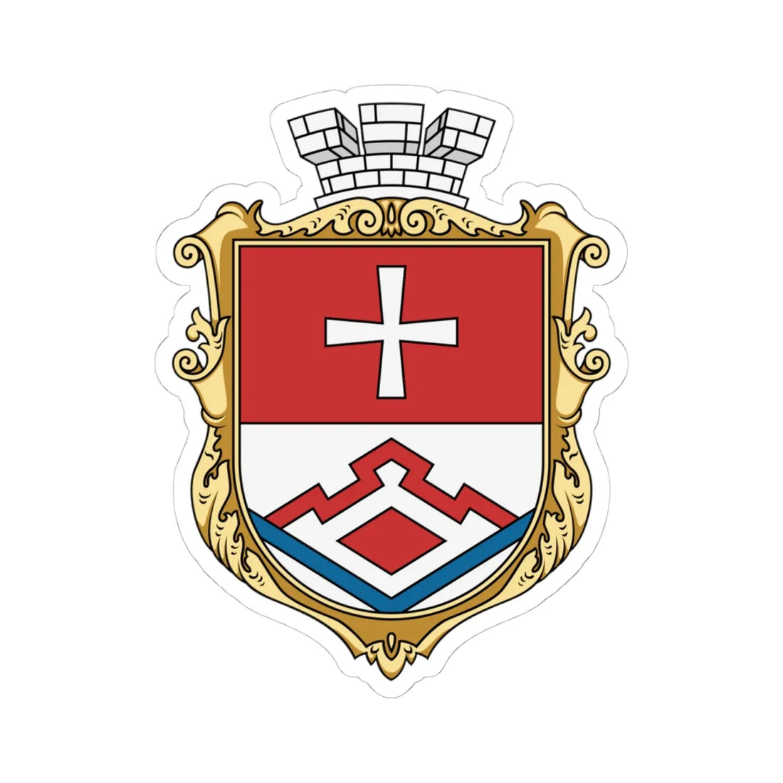 Bershad coat of arms UHT (Ukraine) (Coat of Arms) STICKER Vinyl Kiss-Cut Decal 4 Inch White - The Sticker Space