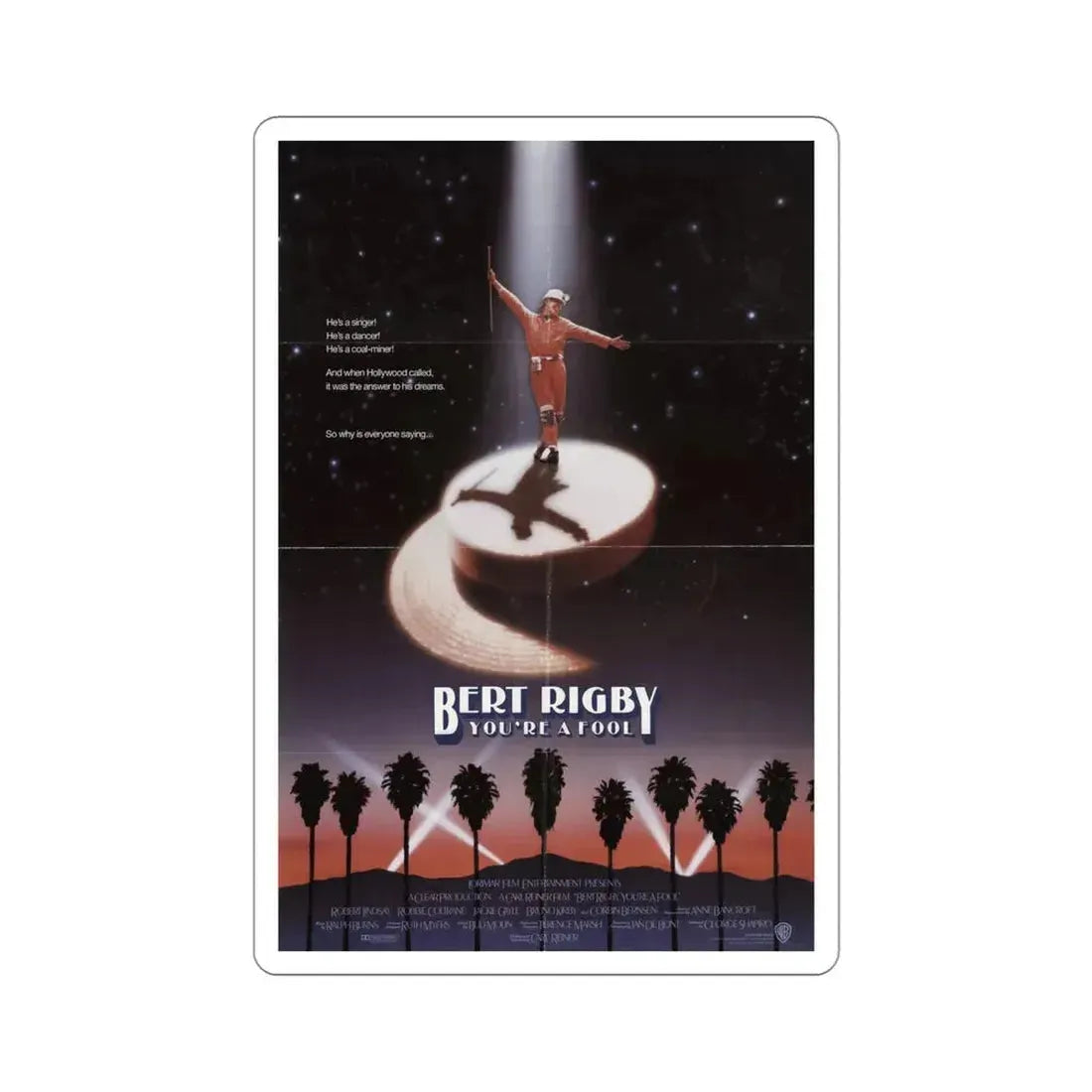 Bert Rigby, You're A Fool 1989 Movie Poster STICKER Vinyl Die-Cut Decal 4 Inch - The Sticker Space