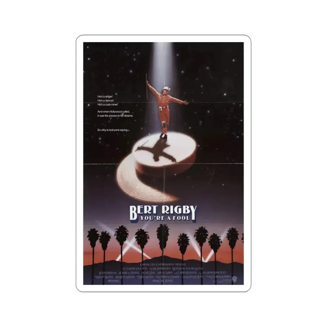 Bert Rigby, You're A Fool 1989 Movie Poster STICKER Vinyl Die-Cut Decal 5 Inch - The Sticker Space