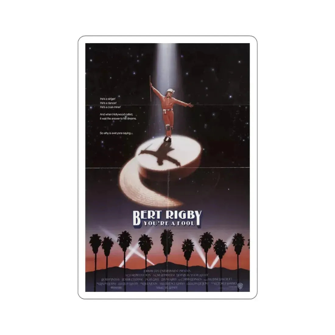 Bert Rigby, You're A Fool 1989 Movie Poster STICKER Vinyl Die-Cut Decal 6 Inch - The Sticker Space