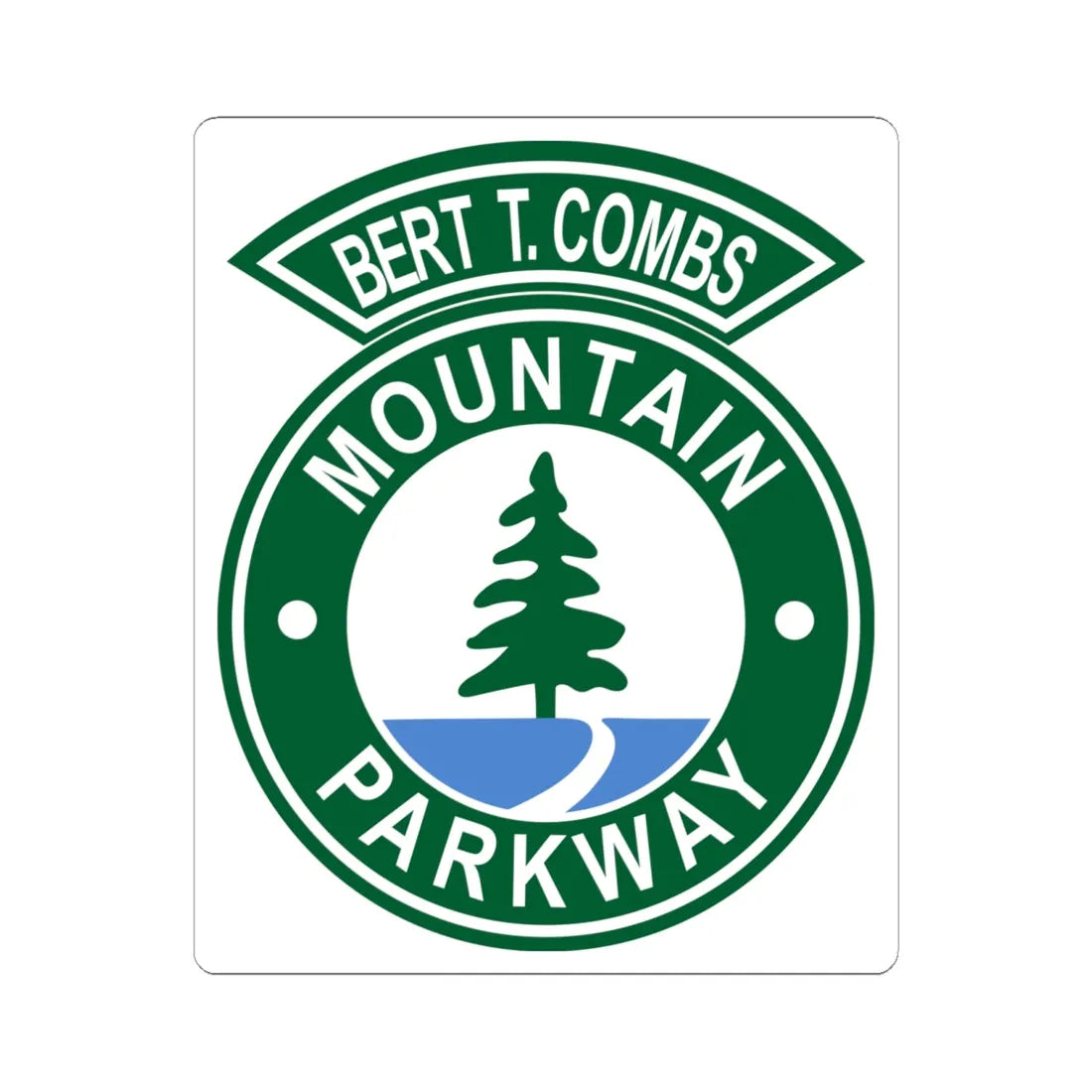 Bert T. Combs Mountain Parkway logo (Kentucky) (Road Sign) STICKER Vinyl Kiss-Cut Decal 6 Inch White - The Sticker Space