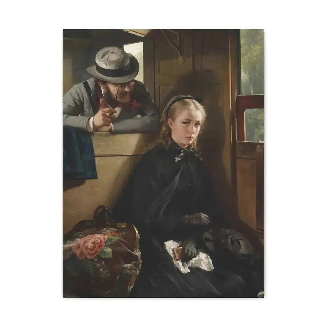 Berthold Woltze (1829-1896) The Irritating Gentleman 1874 - Canvas Wall Art 18″ x 24″ 1.25" - The Sticker Space