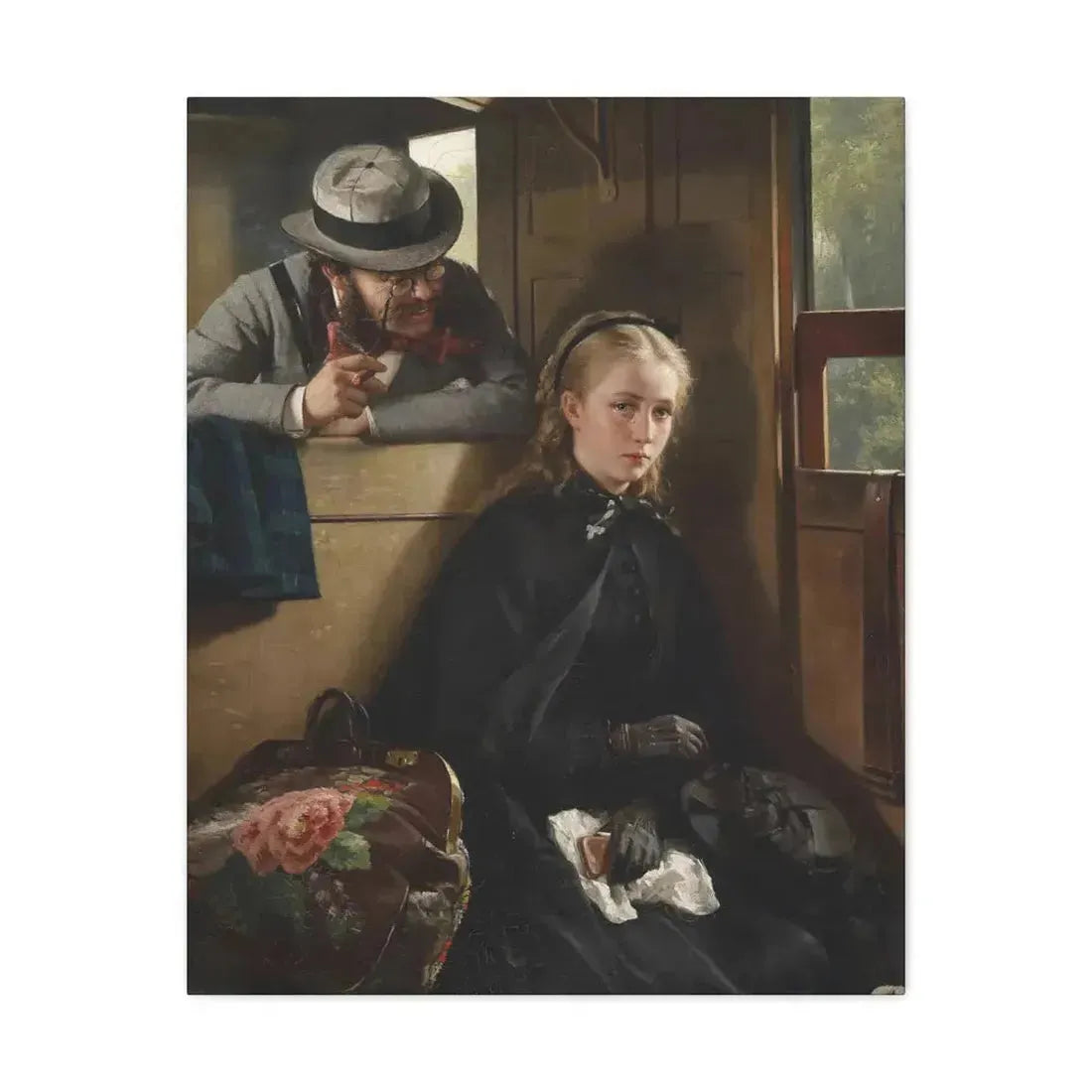 Berthold Woltze (1829-1896) The Irritating Gentleman 1874 - Canvas Wall Art 24″ x 30″ 1.25" - The Sticker Space