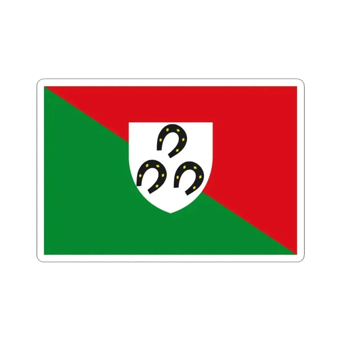 Bertrix vlag (Belgium) STICKER Vinyl Kiss-Cut Decal 3 Inch White - The Sticker Space