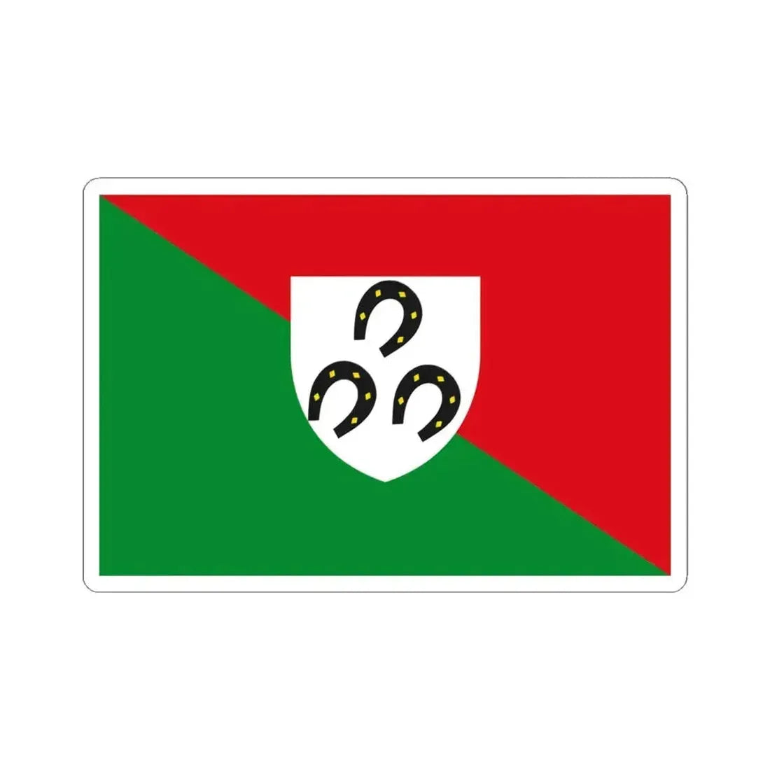 Bertrix vlag (Belgium) STICKER Vinyl Kiss-Cut Decal 4 Inch White - The Sticker Space